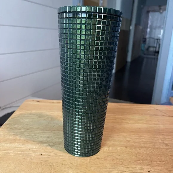 BNWOT Starbucks metallic dark green studded tumbler 24oz - Picture 6 of 7